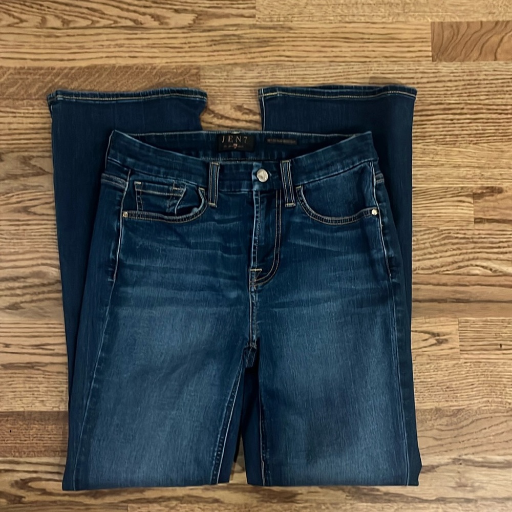 7 For All Mankind Women’s Boot Cut Jeans in Dark Blue Wash